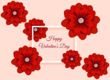 Fondo del extracto del día de tarjeta del día de San Valentín con arte del papel de la flor Ilustración del vector stock de ilustración Fondo del extracto del día de tarjeta del día de San Valentín con arte del papel de la flor Ilustración del vector stock de ilustración
