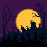 Fondo del horror del cementerio stock de ilustración Fondo del horror del cementerio stock de ilustración