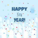 Fondo del invierno del texto de las letras de la Feliz Año Nuevo Vector la plantilla de la tarjeta de felicitación con la tipogra Foto de archivo libre de regalías Fondo del invierno del texto de las letras de la Feliz Año Nuevo Vector la plantilla de la tarjeta de felicitación con la tipogra Foto de archivo libre de regalías