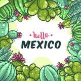 Fondo del marco del cactus ilustración del vector Fondo del marco del cactus ilustración del vector