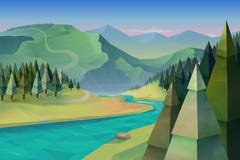 Fondo del paisaje del bosque ilustración del vector Fondo del paisaje del bosque ilustración del vector