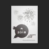 Fondo della carta del nuovo anno - progettazione dell'aletta di filatoio con i fuochi d'artificio - 2018 royalty illustrazione gratis Fondo della carta del nuovo anno - progettazione dell'aletta di filatoio con i fuochi d'artificio - 2018 royalty illustrazione gratis