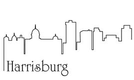 Fondo della città una di Harrisburg dell'estratto del disegno a tratteggio con paesaggio urbano illustrazione vettoriale Fondo della città una di Harrisburg dell'estratto del disegno a tratteggio con paesaggio urbano illustrazione vettoriale