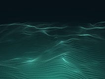 Fondo di Digital con superficie ondulata paesaggio futuristico 3d con le particelle Concetto di vettore di dati delle onde sonore illustrazione vettoriale Fondo di Digital con superficie ondulata paesaggio futuristico 3d con le particelle Concetto di vettore di dati delle onde sonore illustrazione vettoriale