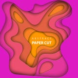 Fondo di forma di onda di vettore con il rosa e la carta arancio di colore illustrazione di stock Fondo di forma di onda di vettore con il rosa e la carta arancio di colore illustrazione di stock