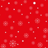 Fondo di Natale di grandi e piccoli fiocchi di neve, bianco su rosso royalty illustrazione gratis Fondo di Natale di grandi e piccoli fiocchi di neve, bianco su rosso royalty illustrazione gratis