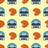Fondo inconsútil del modelo del casco del béisbol de la historieta stock de ilustración Fondo inconsútil del modelo del casco del béisbol de la historieta stock de ilustración