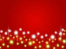 Fondo rojo 2 de luces de la Navidad ilustración del vector Fondo rojo 2 de luces de la Navidad ilustración del vector
