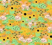 Fondo senza cuciture del coniglietto per i bambini I girasoli delle carote dei coniglietti fanno il giardinaggio modello senza cu illustrazione vettoriale Fondo senza cuciture del coniglietto per i bambini I girasoli delle carote dei coniglietti fanno il giardinaggio modello senza cu illustrazione vettoriale