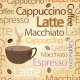 Fondo temático de la tipografía del café inconsútil libre illustration Fondo temático de la tipografía del café inconsútil libre illustration
