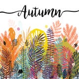 Fondo tropical de moda multicolor del otoño, hojas exóticas Vector el ejemplo botánico, gran elemento del diseño para Foto de archivo Fondo tropical de moda multicolor del otoño, hojas exóticas Vector el ejemplo botánico, gran elemento del diseño para Foto de archivo