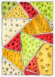 Fondo variopinto astratto nello stile di scarabocchio illustrazione di stock Fondo variopinto astratto nello stile di scarabocchio illustrazione di stock