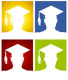 Fondos de la silueta del sombrero de la graduación Fondos de la silueta del sombrero de la graduación