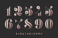 Fonte de números no didot francês clássico ilustração stock Fonte de números no didot francês clássico ilustração stock