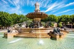 Fontein in Aix-en-Provence stock afbeelding Fontein in Aix-en-Provence stock afbeelding