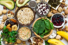 Food containing magnesium and potassium stock photos Food containing magnesium and potassium stock photos