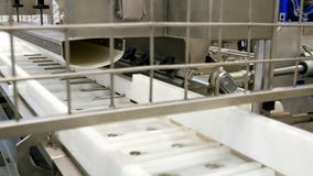 Food factory automated robotic conveyor line Stock Photo Food factory automated robotic conveyor line Stock Photo