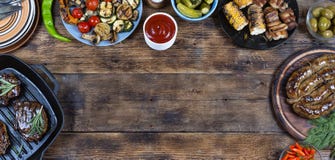 Food Frame And Barbecue Dishes. Stock Photo Food Frame And Barbecue Dishes. Stock Photo