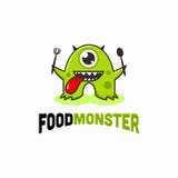 Food monster or cartoon logo design concept stock illustration Food monster or cartoon logo design concept stock illustration