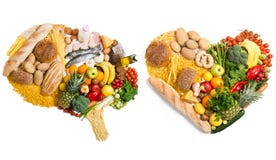Food in a shape of a brain and heart