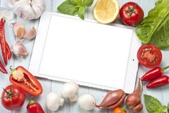 Food Vegetables Tablet Background Royalty Free Stock Images Food Vegetables Tablet Background Royalty Free Stock Images