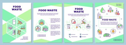 Garbage Waste Recycling Business Brochure Template Linear Line Icons Clipart And Illustrations