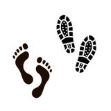 Foot vector silhouette and footprint isolated on royalty free illustration Foot vector silhouette and footprint isolated on royalty free illustration