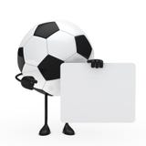 Football figure hold billboard. On white background stock illustration Football figure hold billboard. On white background stock illustration