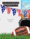 Football BBQ Barbeciue Party Invitation Announcement Flyer