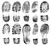 Footprints human shoes silhouette, vector set, traces of boot. Royalty Free Stock Photo Footprints human shoes silhouette, vector set, traces of boot. Royalty Free Stock Photo