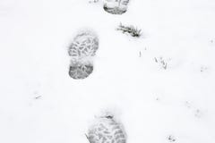 Footprints In Snow Stock Photos