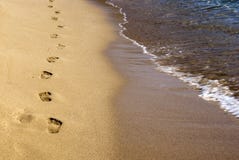 Footprints On The Sand Royalty Free Stock Image Footprints On The Sand Royalty Free Stock Image