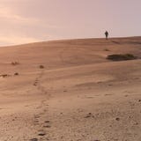 Footsteps in the sand dunes royalty free stock photos Footsteps in the sand dunes royalty free stock photos