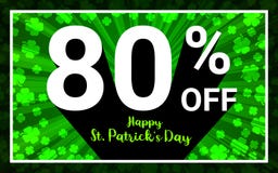 80% FORA do dia feliz de StPatrick da venda ilustração do vetor 80% FORA do dia feliz de StPatrick da venda ilustração do vetor