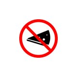 Forbidden pizza, eating icon on white background can be used for web, logo, mobile app, UI UX royalty free illustration Forbidden pizza, eating icon on white background can be used for web, logo, mobile app, UI UX royalty free illustration