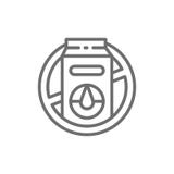 Forbidden sign with milk packaging, lactose allergy line icon. vector illustration Forbidden sign with milk packaging, lactose allergy line icon. vector illustration