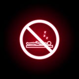 Forbidden sleeping icon in red neon style. Can be used for web, logo, mobile app, UI, UX royalty free illustration Forbidden sleeping icon in red neon style. Can be used for web, logo, mobile app, UI, UX royalty free illustration