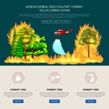 Forest Fire, fogo em dano da paisagem da floresta ilustração stock Forest Fire, fogo em dano da paisagem da floresta ilustração stock