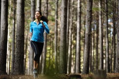 Forest running woman
