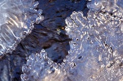Forest Stream Frozen With Ice Closeup Background Stock Photos Forest Stream Frozen With Ice Closeup Background Stock Photos