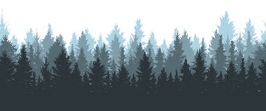 Foresta senza cuciture di inverno, siluetta degli abeti rossi illustrazione vettoriale Foresta senza cuciture di inverno, siluetta degli abeti rossi illustrazione vettoriale