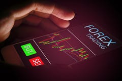 Forex concept, hand woman using smartphone with virtual screen. royalty free stock photos Forex concept, hand woman using smartphone with virtual screen. royalty free stock photos
