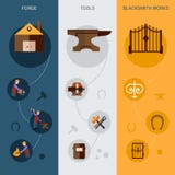 Forgeron Banner Set illustration libre de droits Forgeron Banner Set illustration libre de droits