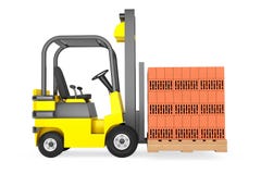 Forklift Truck with Bricks over pallet Royalty Free Stock Images Forklift Truck with Bricks over pallet Royalty Free Stock Images