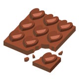 Form för hjärta för chokladstång för valentindag som knäckas vektor illustrationer Form för hjärta för chokladstång för valentindag som knäckas vektor illustrationer