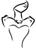 Formele Dame in Liefje Strapless Kleding & Halsband royalty-vrije illustratie Formele Dame in Liefje Strapless Kleding & Halsband royalty-vrije illustratie