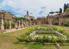 Forntida Roman Forum - hus av Vestaloskulderna royaltyfri bild Forntida Roman Forum - hus av Vestaloskulderna royaltyfri bild