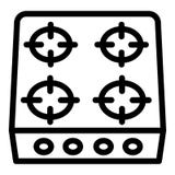 Fornuispictogram, overzichtsstijl royalty-vrije illustratie Fornuispictogram, overzichtsstijl royalty-vrije illustratie