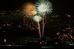 Fort de Francevuurwerk 2018 Nieuwjaren Dag - Martinique stock foto's Fort de Francevuurwerk 2018 Nieuwjaren Dag - Martinique stock foto's
