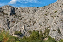 Mirabella fortress, mountain range, Omis Croatia stock photography Mirabella fortress, mountain range, Omis Croatia stock photography